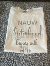 Load image into Gallery viewer, NAUW Sisterhood Rhinestone Tee