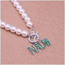 Load image into Gallery viewer, NAUW pearl necklace with green
