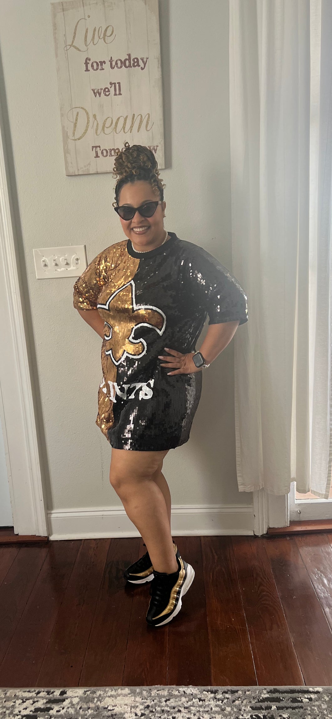 One size fits most Saints sequins dress/shirt
