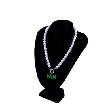 NAUW pearl necklace with green