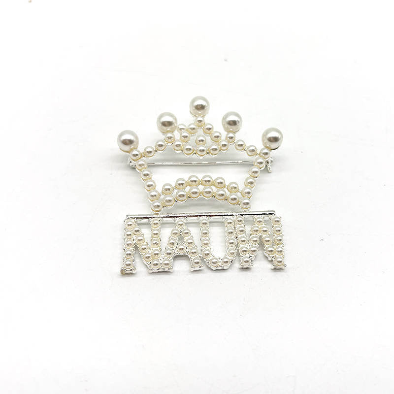 NAUW Pearl Crown Brooch