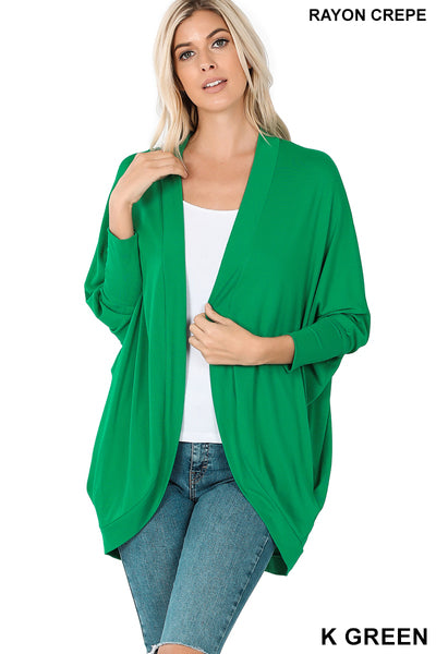 Kelly Green Cocoon Wrap Cardigan