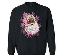 Load image into Gallery viewer, Pink and Green Black Santa Sweatshirt
